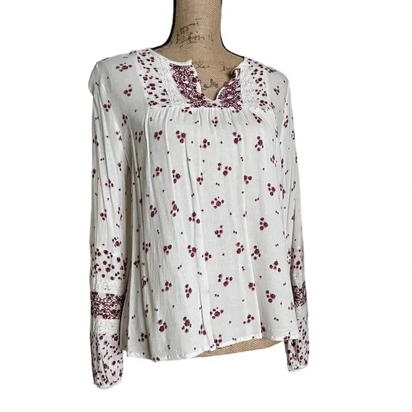 Knox Rose Boho Chic Embroidered Blouse Size S - Picture 9 of 16